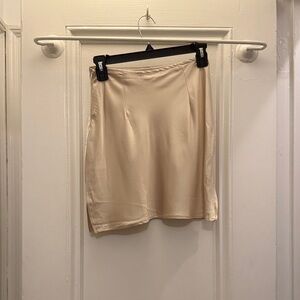 Satin Champagne Mini Skirt Women